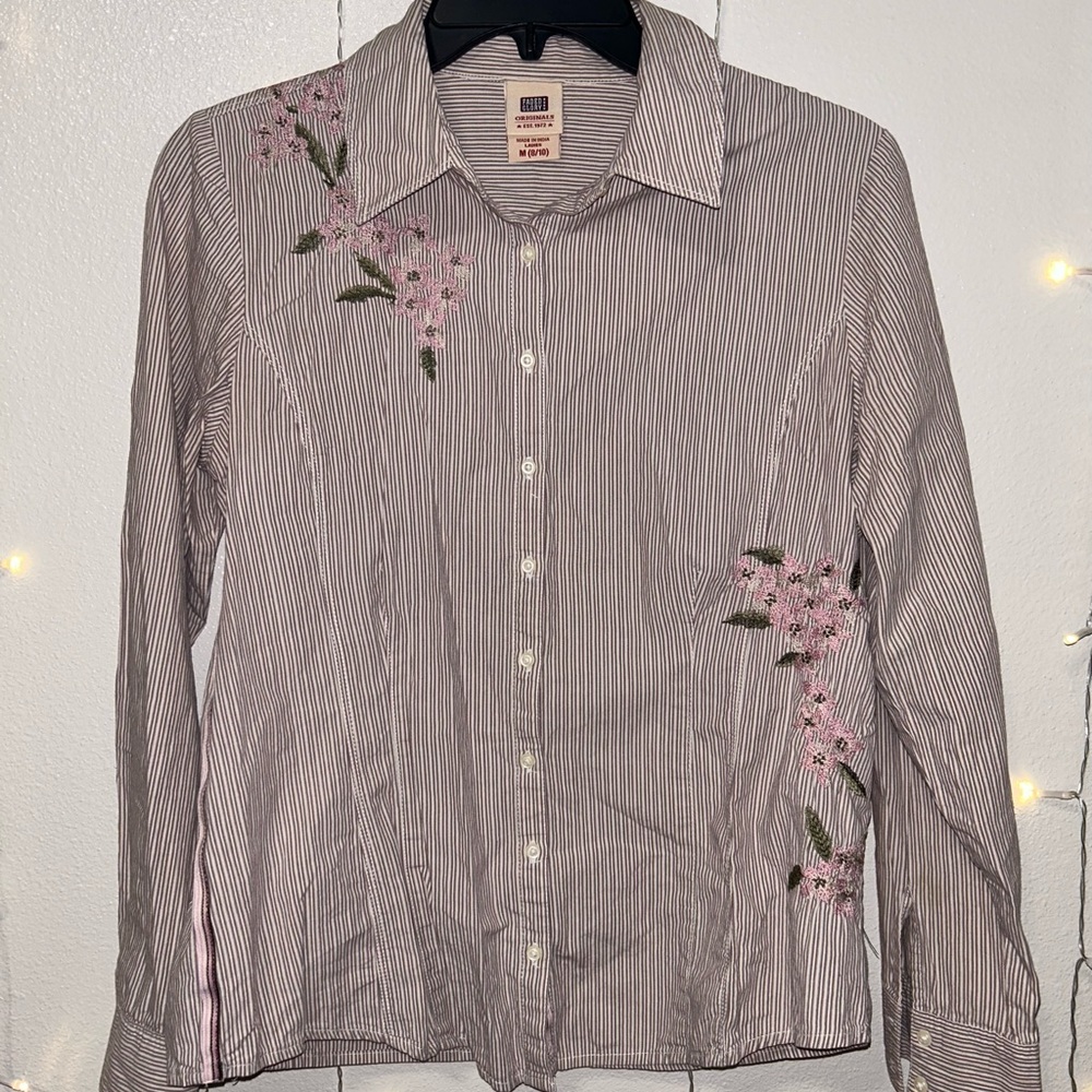 Faded Glory Long Sleeve Button Up Collared Shirt - image 2